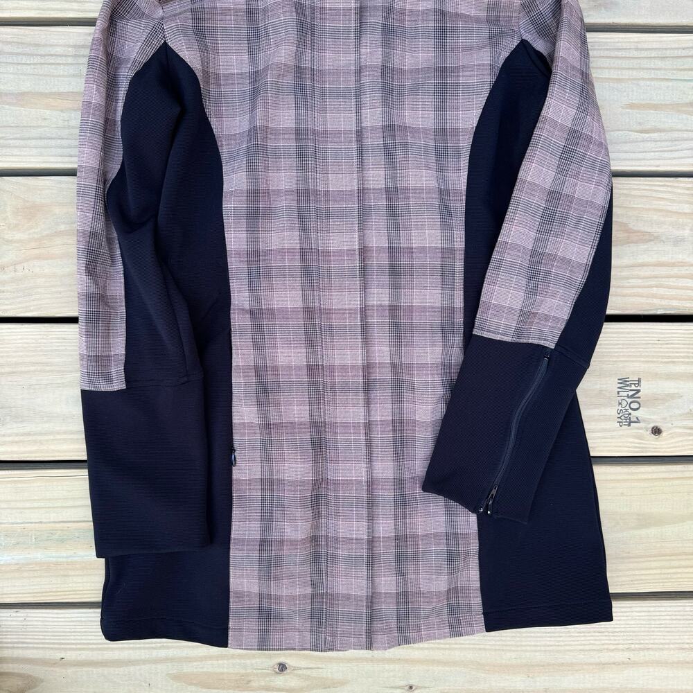 Anatomie Jacket Plaid City Slick Long Travel Medium Tan Black Lightweight Zip - Picture 4 of 7